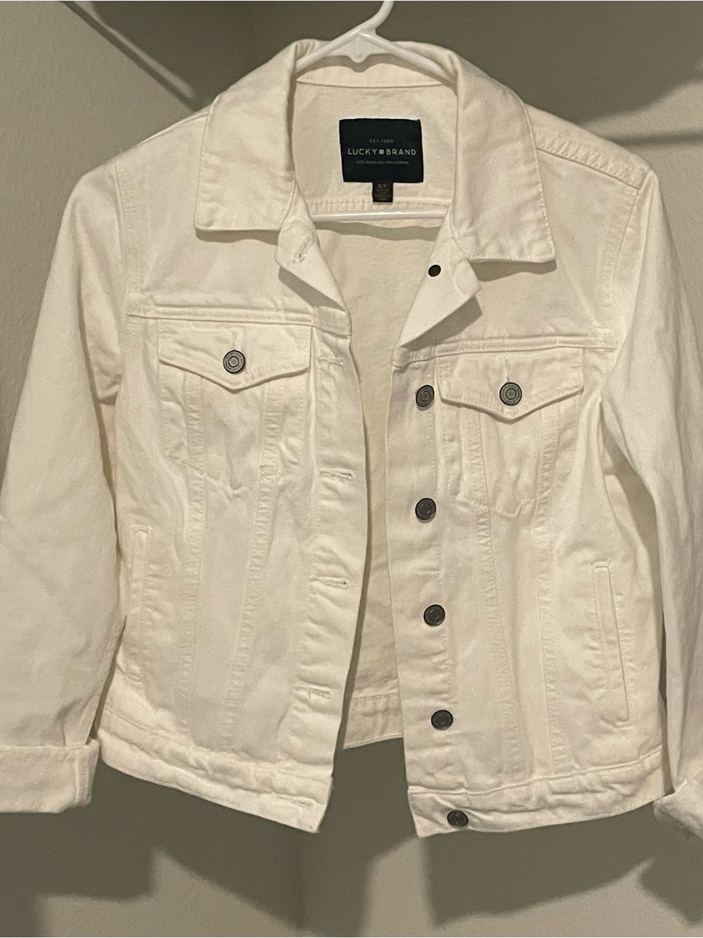 Lucky Brand White Denim Trucker Jacket
